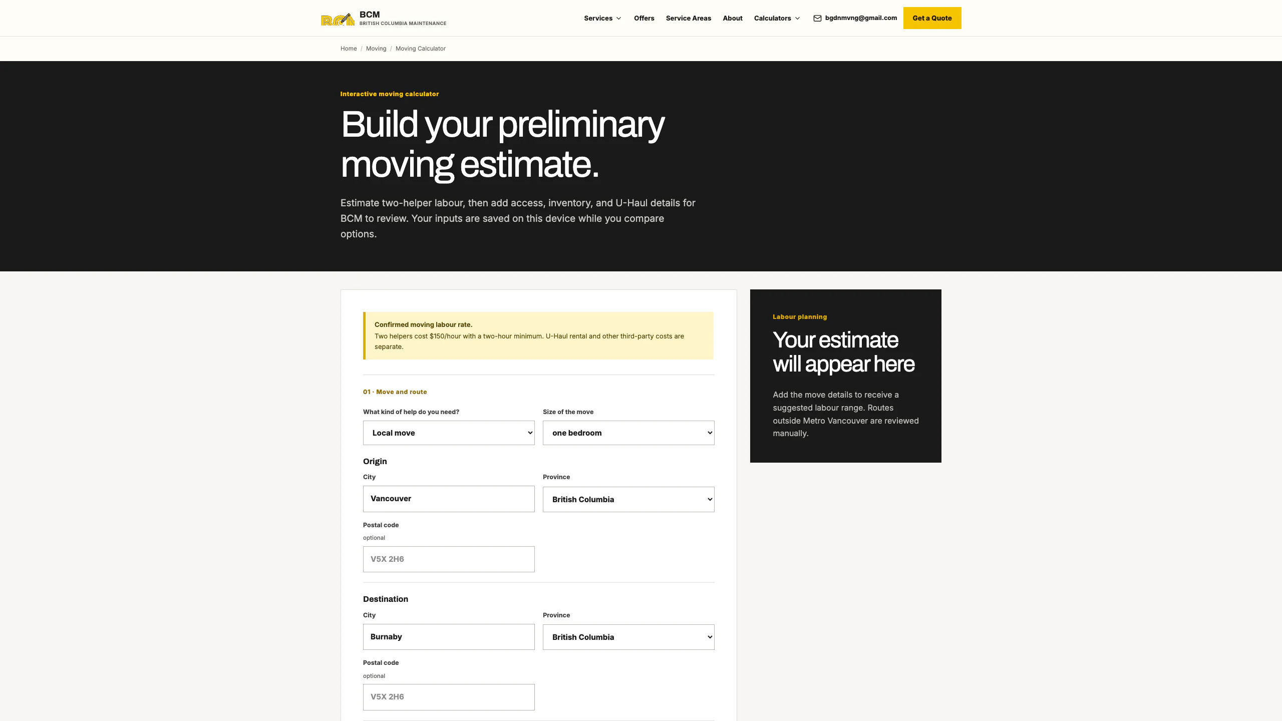A full acquisition platform for a Vancouver home-services business project detail